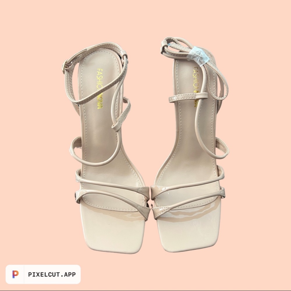 Women’s Nude Stiletto Square Toe Heels